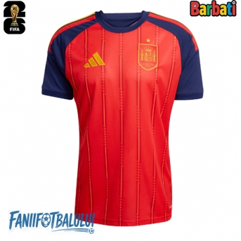 Spania Tricou Fotbal Replică Mondial 2026 Barbati Acasa